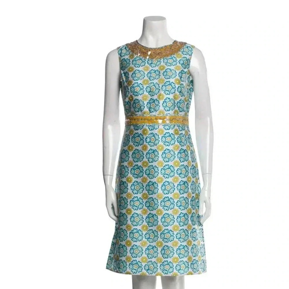 Tory Burch Annette Silk dress. NWT Size 8 David Hicks Floral Collection - Picture 1 of 12